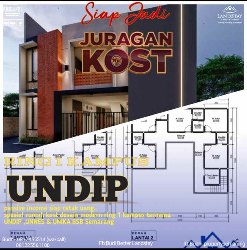 rumah kost 10 kamar shm ring 1 kampus undip semarang