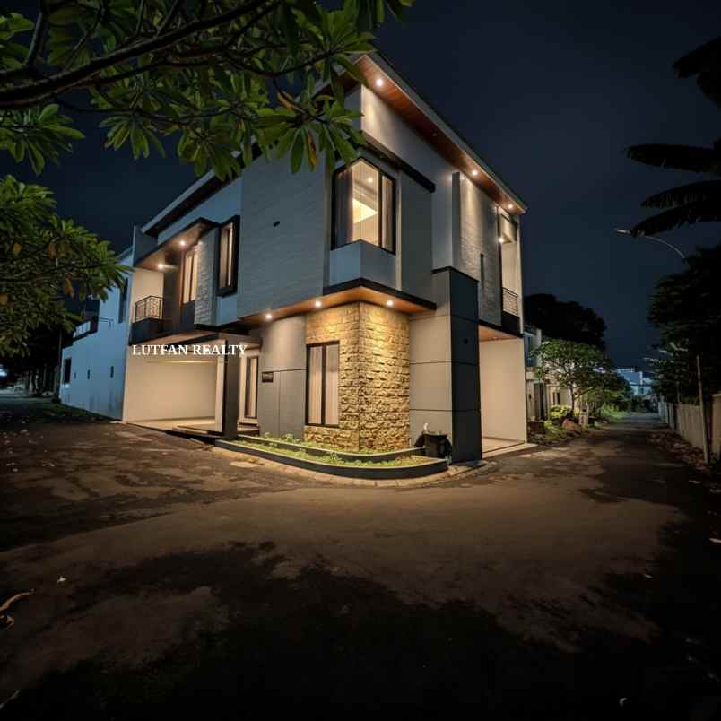 rumah modern kontemporer dalam cluster
