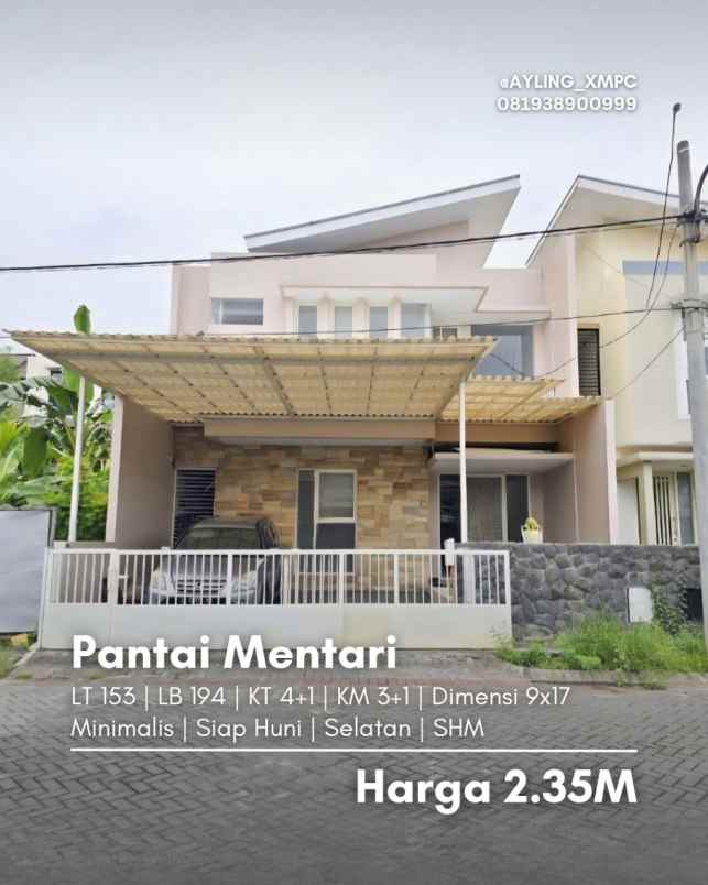 rumah pantai mentari minimalis siap huni