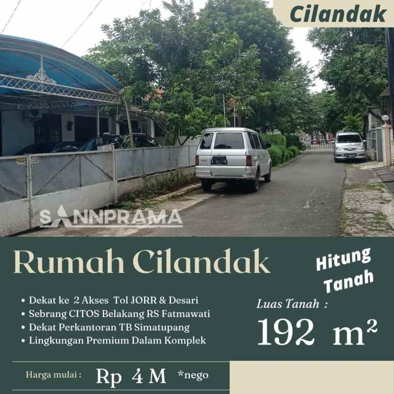 rumah tua hitung tanah cilandak strategis jaksel