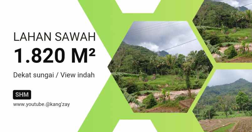 tanah dekat sungai view pegunungan subang