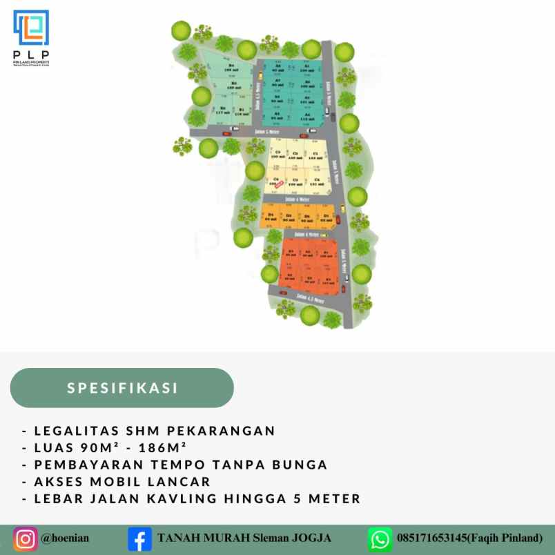 tanah kaveling shm sleman barat mulai 135 juta