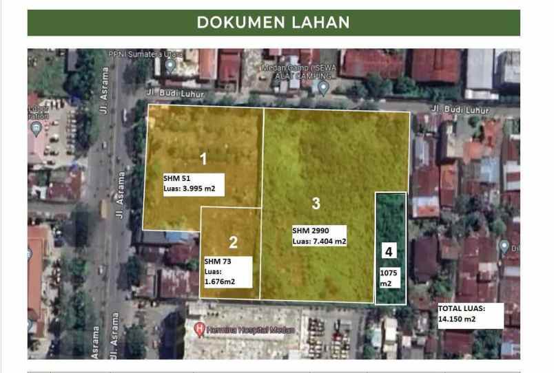tanah kosong medan helvetia dekat rumah sakit hermina