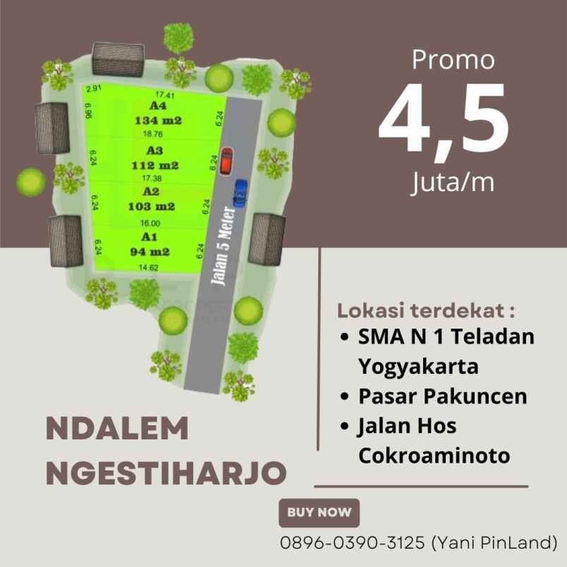 Tanah Murah Dekat Pasar Klithikan Pakuncen Yogyakarta