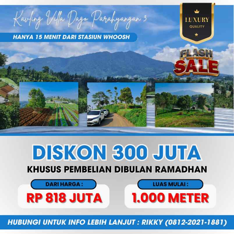 tanah murah dekat stasiun kereta cepat padalarang