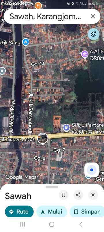 tanah sawah strategis dekati jalan pantura