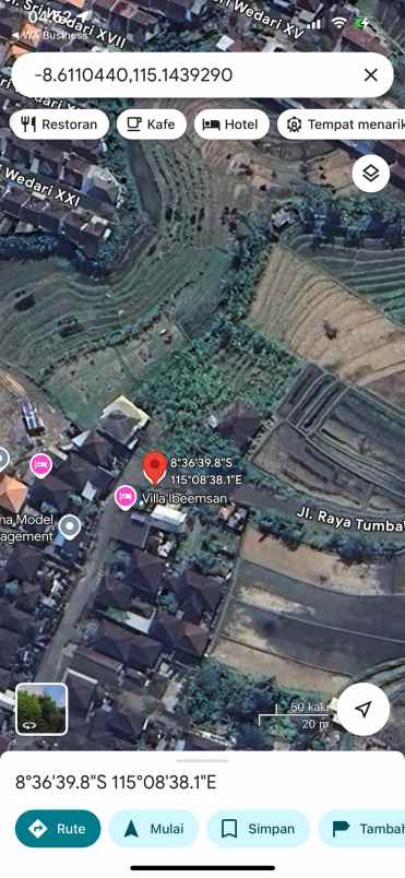 tanah strategis view sawah di tumbak bayuh canggu