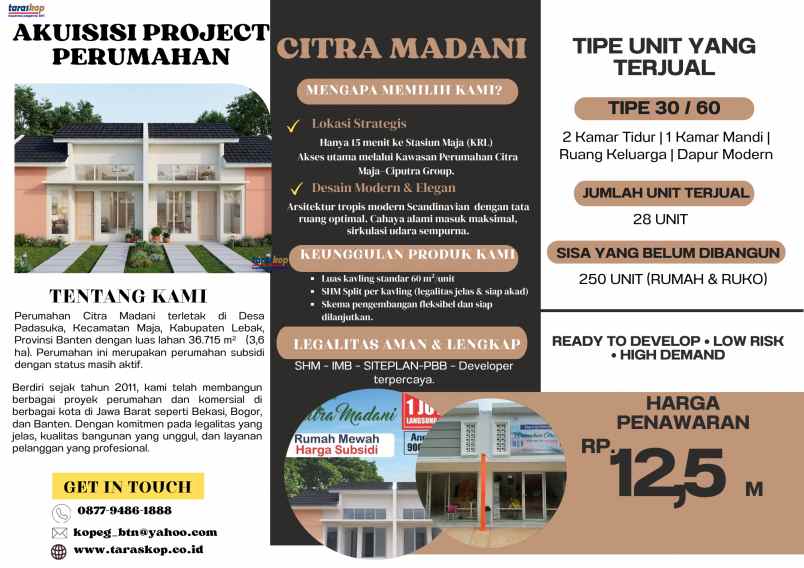 akuisisi project perumahan citra madani