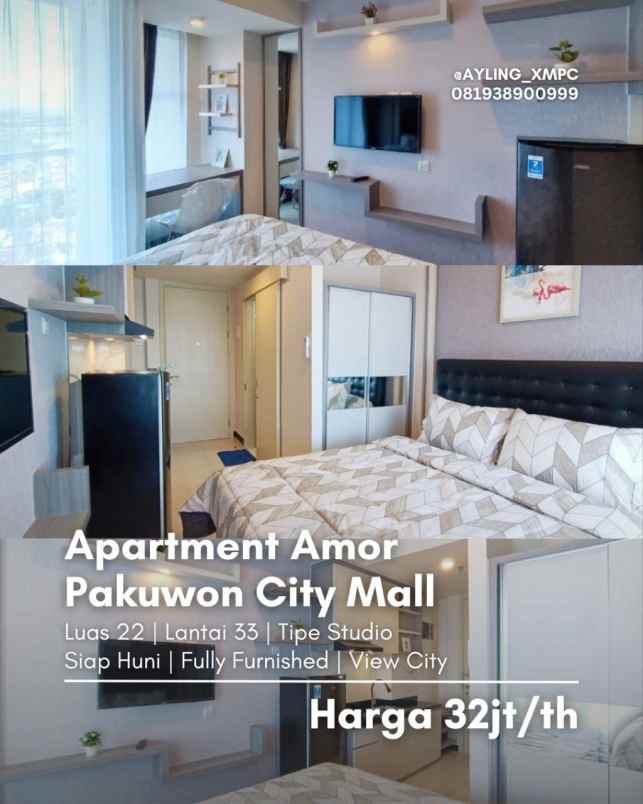 amor pakuwon city mall siap huni fully furnished