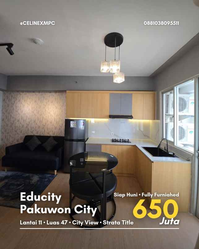 dijual apartemen educity pakuwon city tower