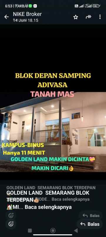 dijual golden land semarang