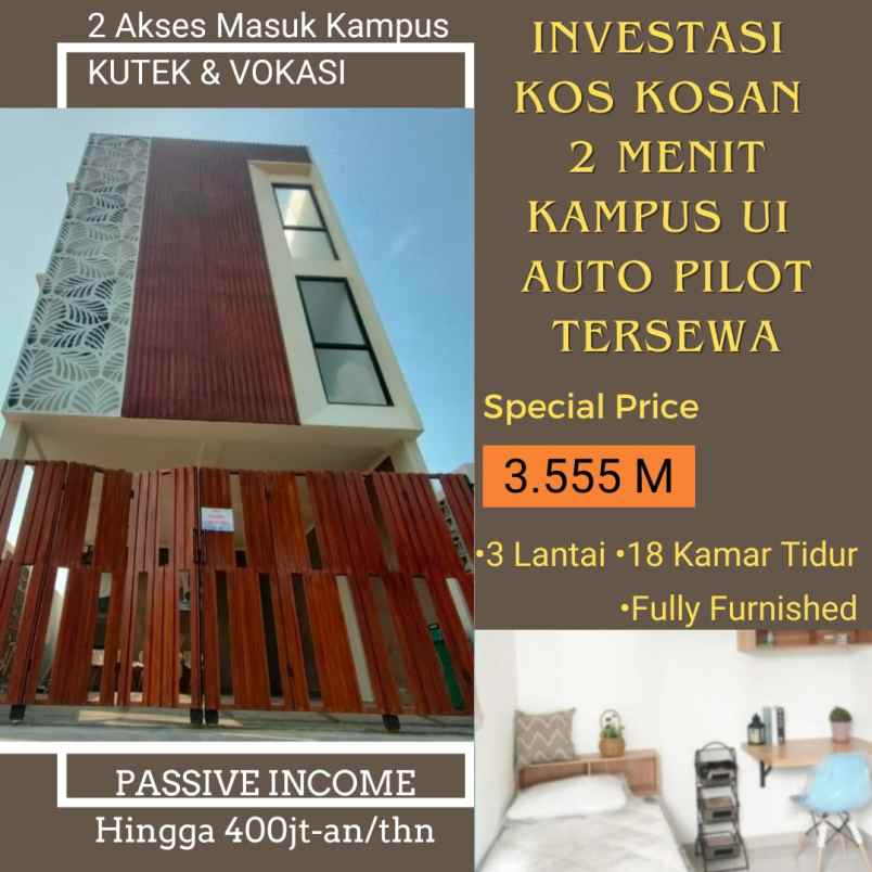 dijual kost kutek ui