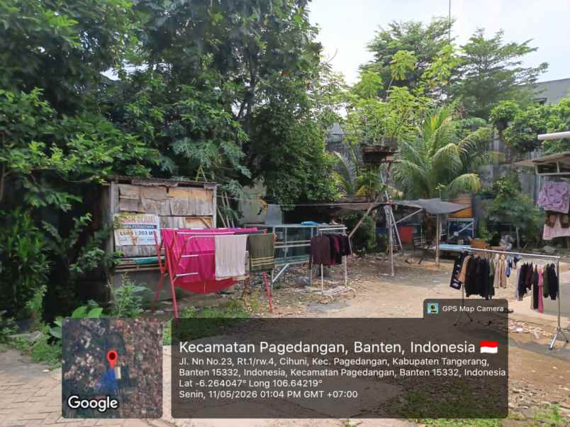 dijual murah harga nego tanah 203 m cihuni tangerang