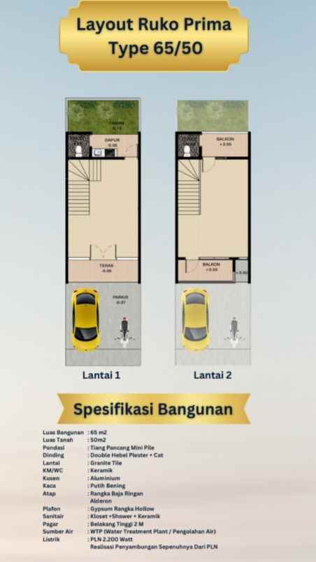 dijual ruko gudang kantor diklat pemda