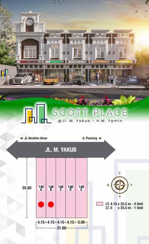 dijual ruko gudang kantor jalan m yakub hm yamin