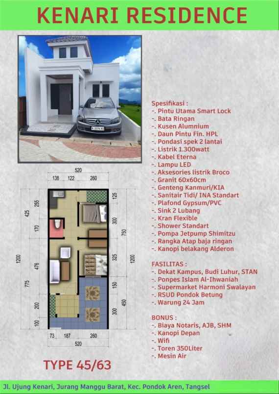 dijual rumah 1 lantai bintaro ceger tangerang selatan