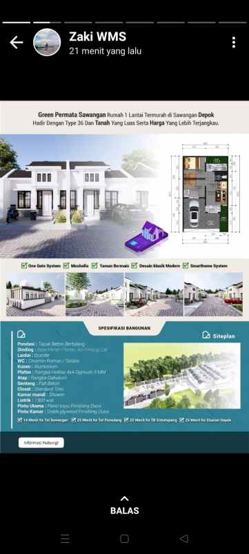 dijual rumah bedahan sawangan depok