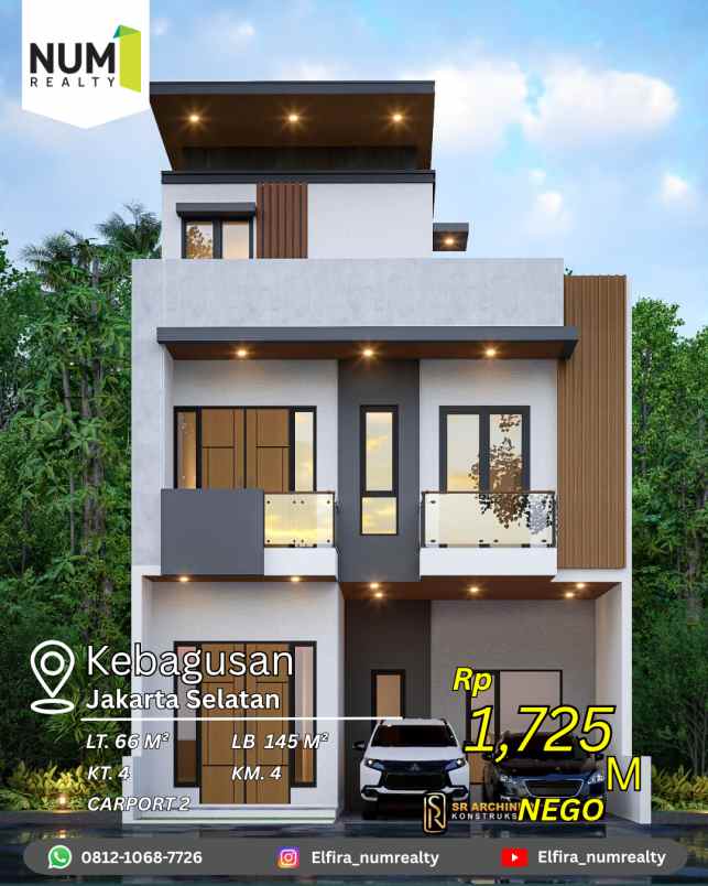dijual rumah cluster teras paviliun