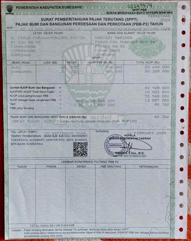 dijual rumah di perumahan sbg sumedang