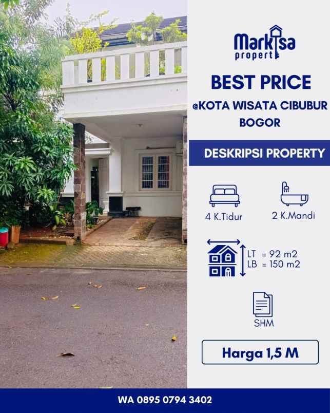 dijual rumah elegan dan asri kotawisata cibubur