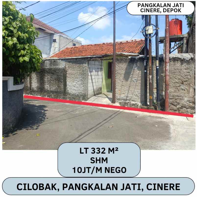 dijual rumah hitung tanah pangkalan jati cinere depok