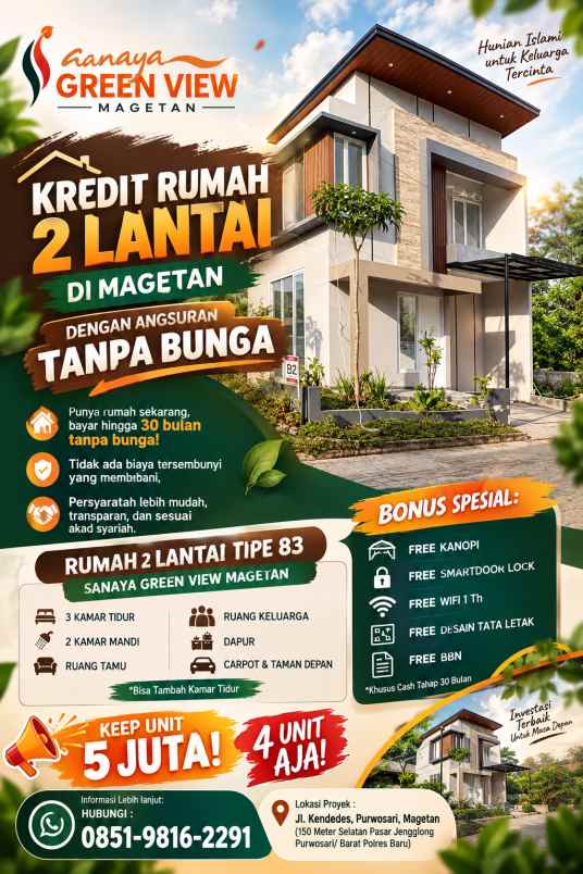 dijual rumah jl kendedes purwosari