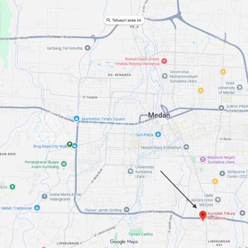 dijual rumah komplek tritura residence