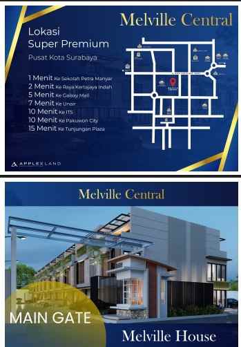 dijual rumah mellville central manyar