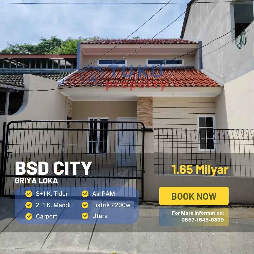 dijual rumah mezzanine griya loka bsd