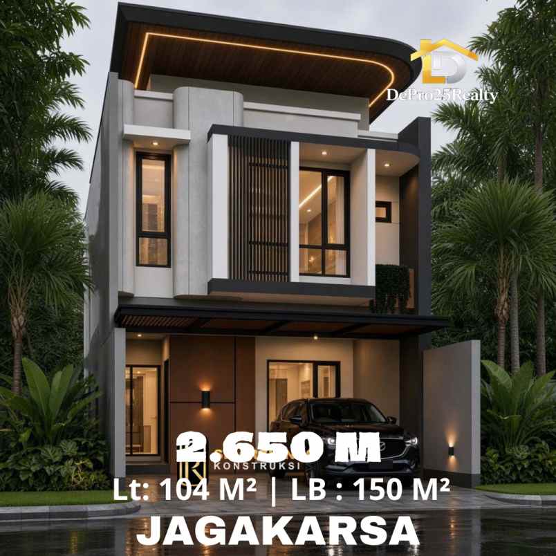 dijual rumah modern kontemporer di jagakarsa