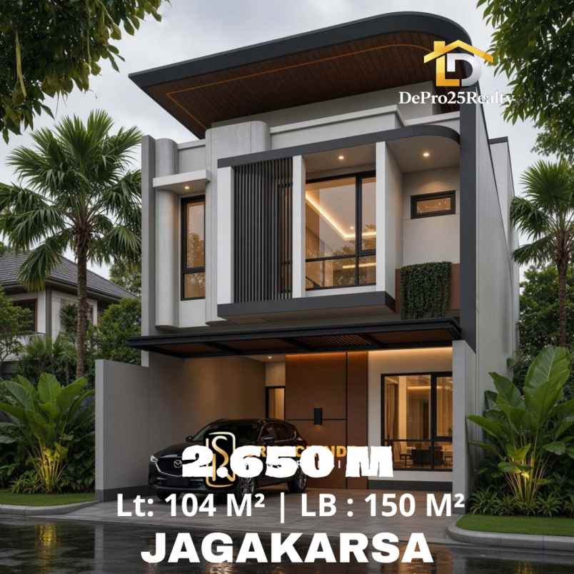 dijual rumah modern kontemporer di jagakarsa
