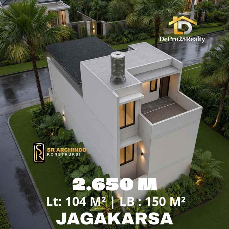 dijual rumah modern kontemporer di jagakarsa