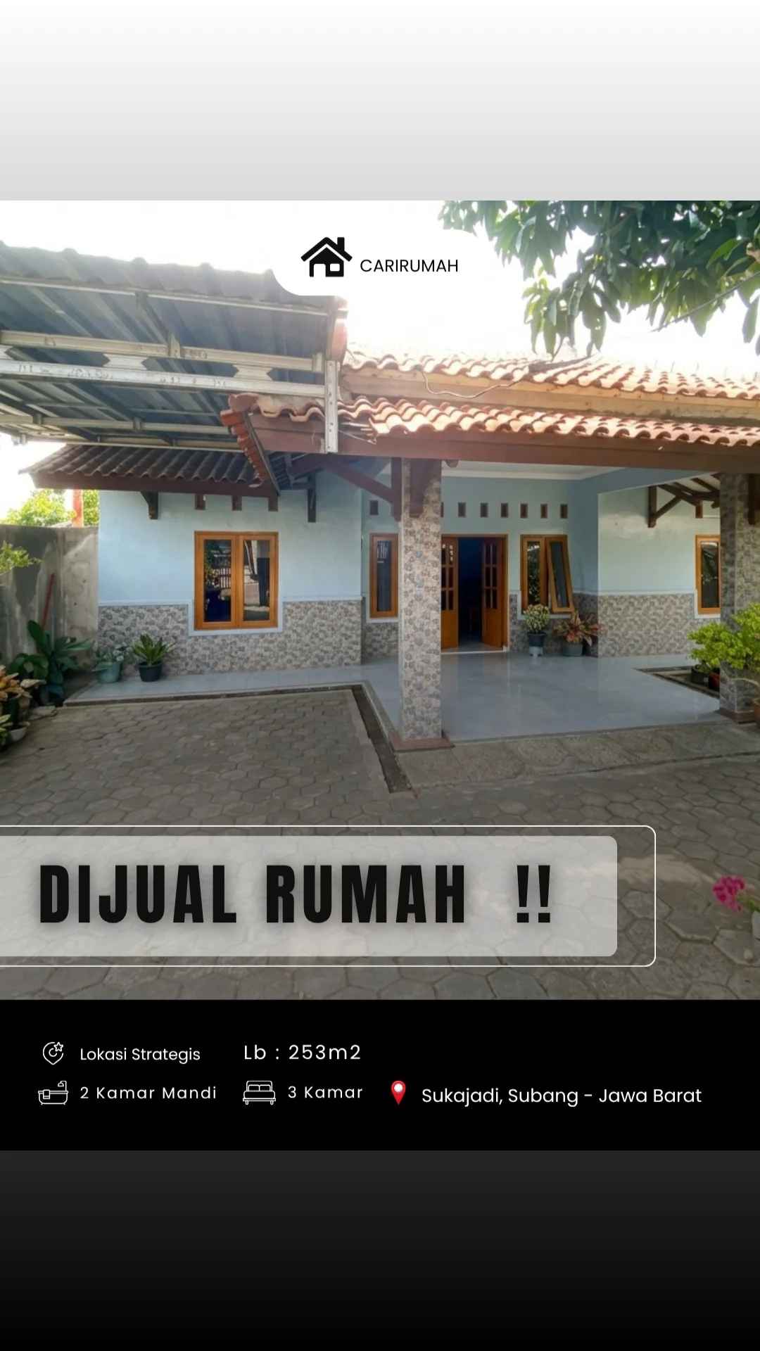 dijual rumah sukajadi subang
