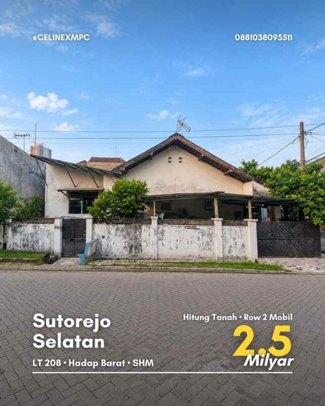 dijual rumah sutorejo selatan