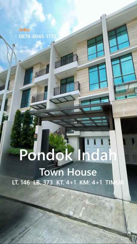dijual rumah town house pondok indah