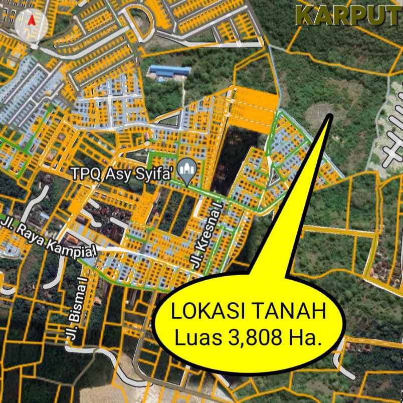 dijual tanah belakang stp kampial