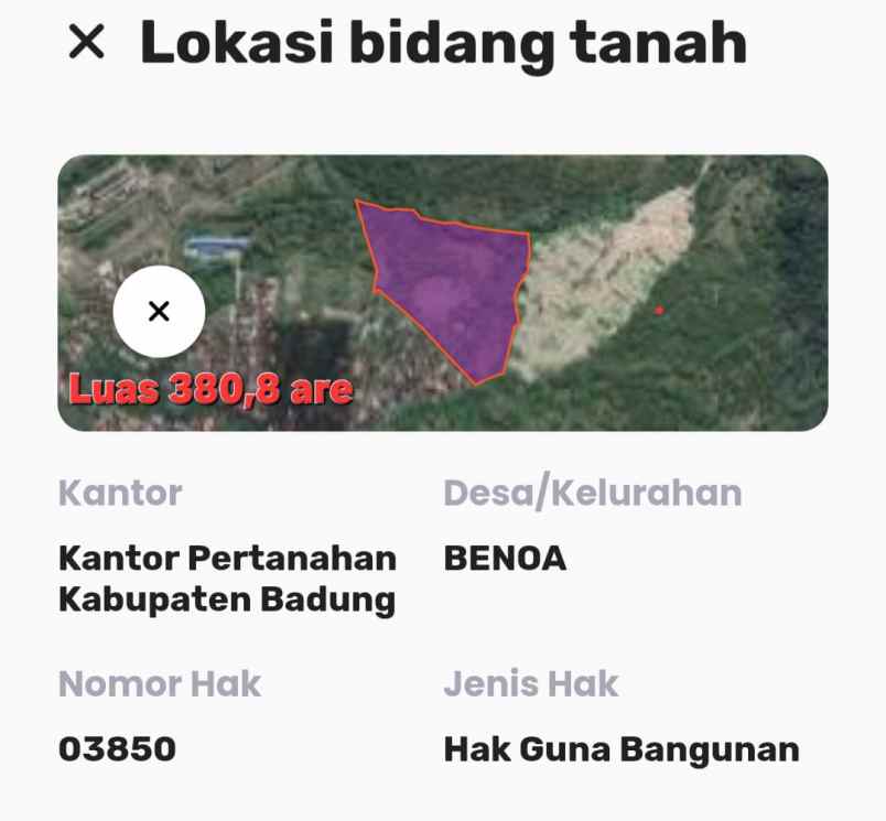 dijual tanah belakang stp kampial