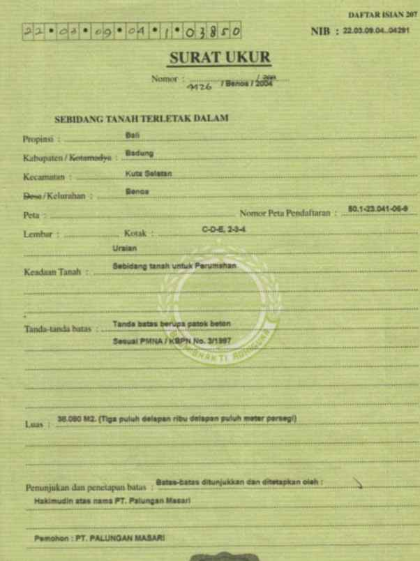 dijual tanah belakang stp kampial