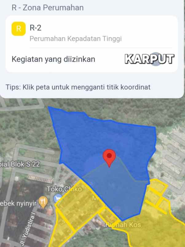 dijual tanah belakang stp kampial