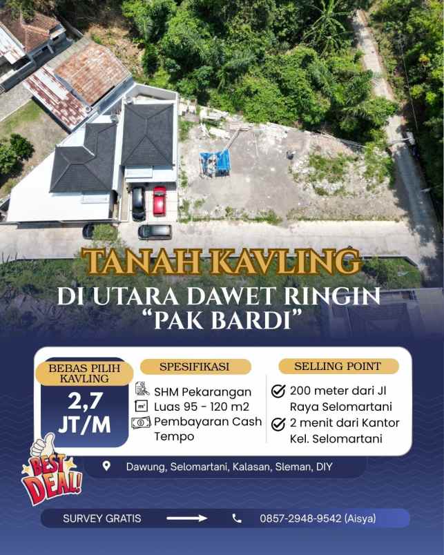 dijual tanah dawung selomartani kalasan