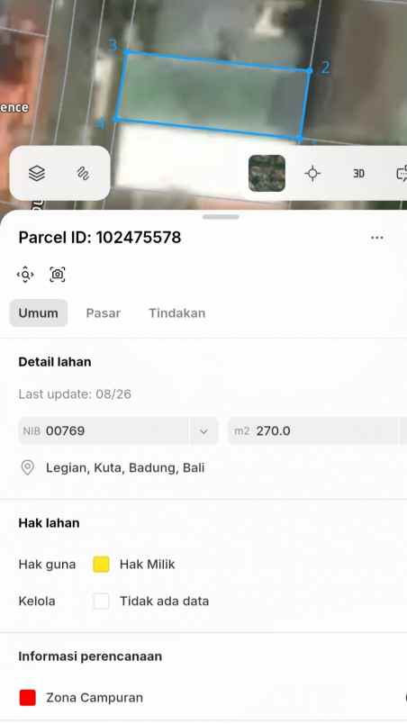 dijual tanah dewi sri legian