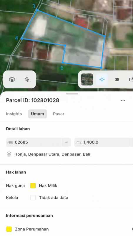 dijual tanah gatsu tengah