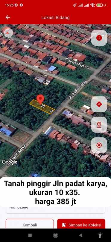 dijual tanah jalan pemda
