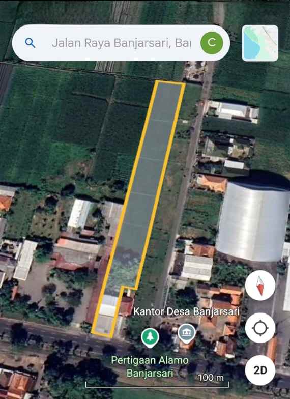 dijual tanah jalan raya banjarsari