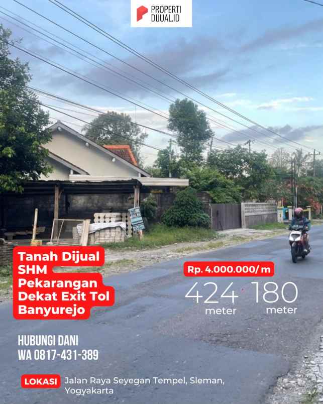 dijual tanah jalan seyegan tempel