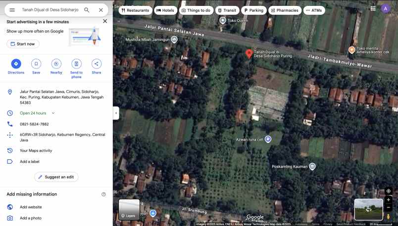 dijual tanah jalur pantai selatan jawa