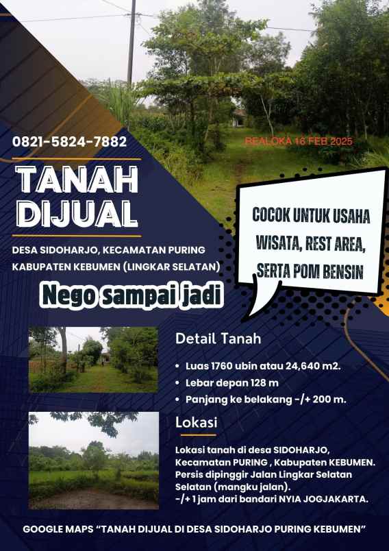 dijual tanah jalur pantai selatan jawa