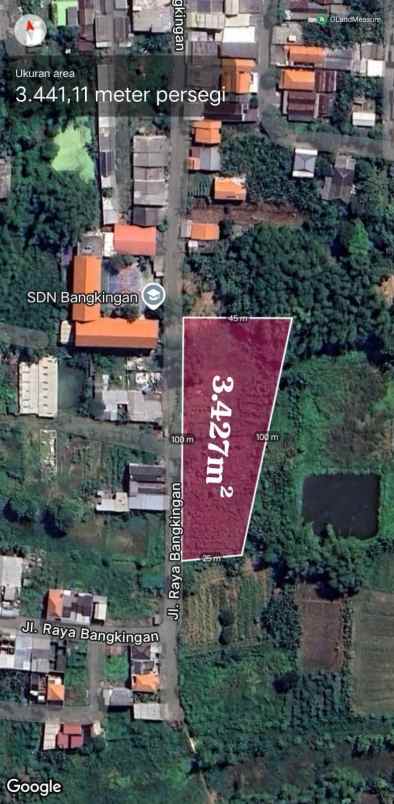 dijual tanah jl bangkingan kec surabaya