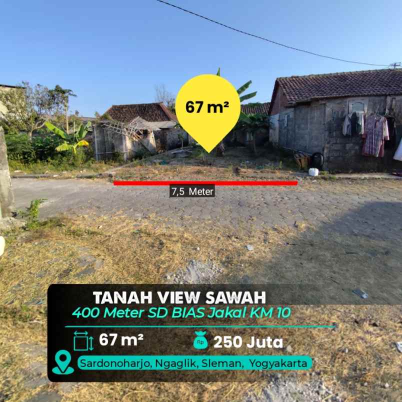 dijual tanah jl kaliurang km 10