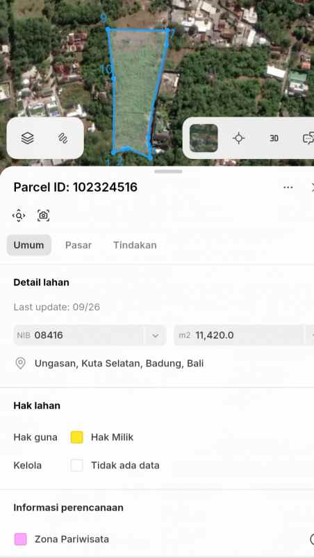 dijual tanah jl karuripan i pecatu